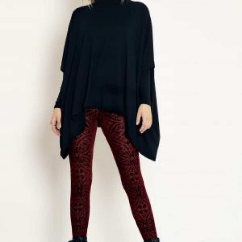Burned velvet wine leggings